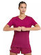 Arena Panel Women's Athletic Blouse Short Sleeve Fuchsia