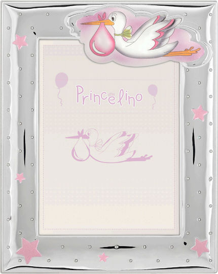 Prince Silvero Kinder Fotorahmen Silber Rosa 13x9cm