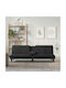 Dreisitzer Sofa Bett Samt Schwarz 200x89x70cm
