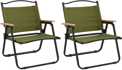 vidaXL Chair Beach Green Waterproof 54x43x59cm Set of 2pcs