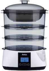 Amica Food Steamer with 3 Steaming Decks 8.5lt