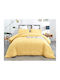 MayHome Bettbezug-Set Baumwolle Einzelbett mit Kissenbezug 160x240 Gelb