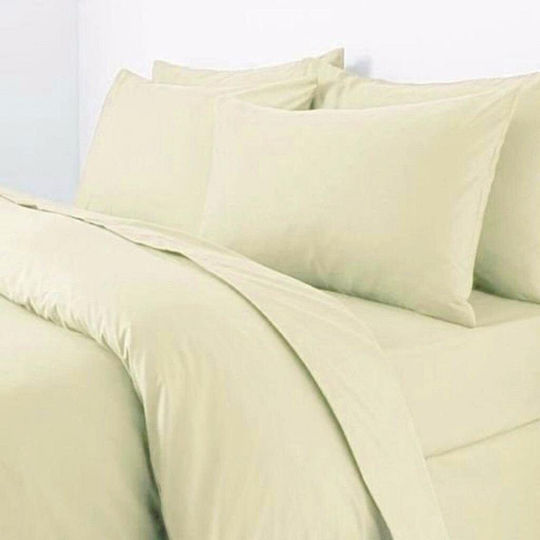 MayHome Set Husă de Pilotă Bumbac Single cu Față de Pernă 160x240 Ecru
