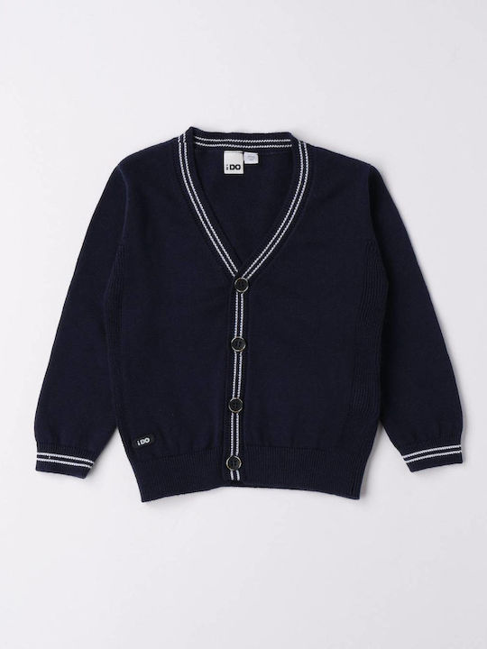 iDO Boys Knitted Cardigan with Buttons Navy Blue