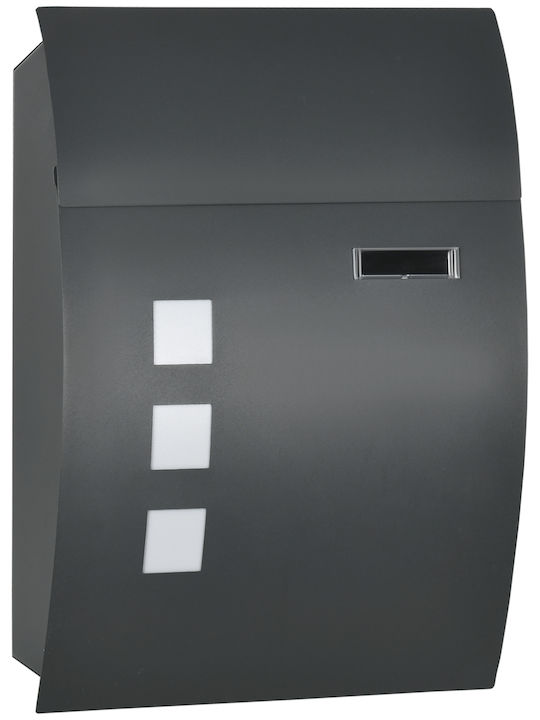 HomCom Außenbereich Briefkasten Inox in Gray Farbe 45x10x32cm