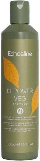 Echos Line Ki Power Veg Shampoos Reconstruction/Nourishment & Shine for All Hair Types 300ml