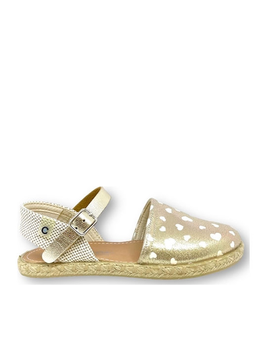 Kids Espradrilles with Adjustable Metal Clasp Gold