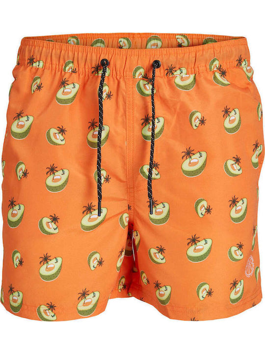 Men's Swimwear Shorts Orange with Patterns