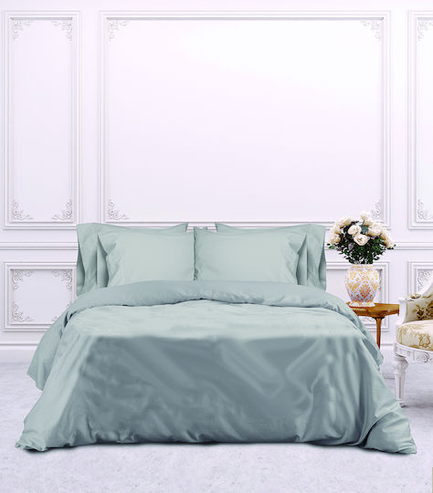Makis Tselios Home Rihanna Set Coverlet Single Cotton Satin Gray 160x240cm 2pcs