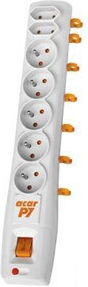 Acar P7 Power Strip 7 Positions with Switch and Cable 3m