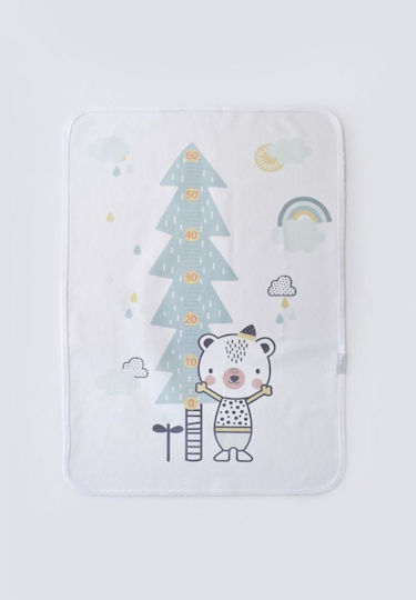 Bi Baby Rain Teddy Bear Wasserdichtes Wickeltuch Weiß 50x75cm.