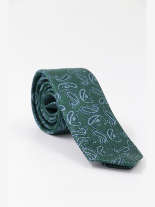 MEN'S TIE GREEN WITH BLUE LACHOURI T09 - GREEN MEN'S TIE