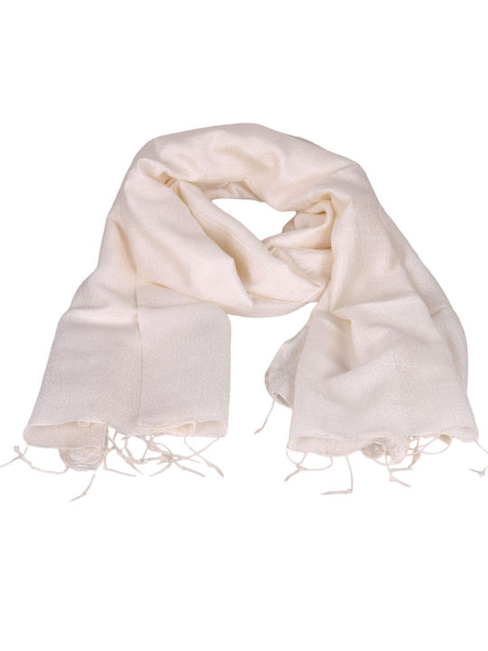 Unisex scarf 100% ecru silk