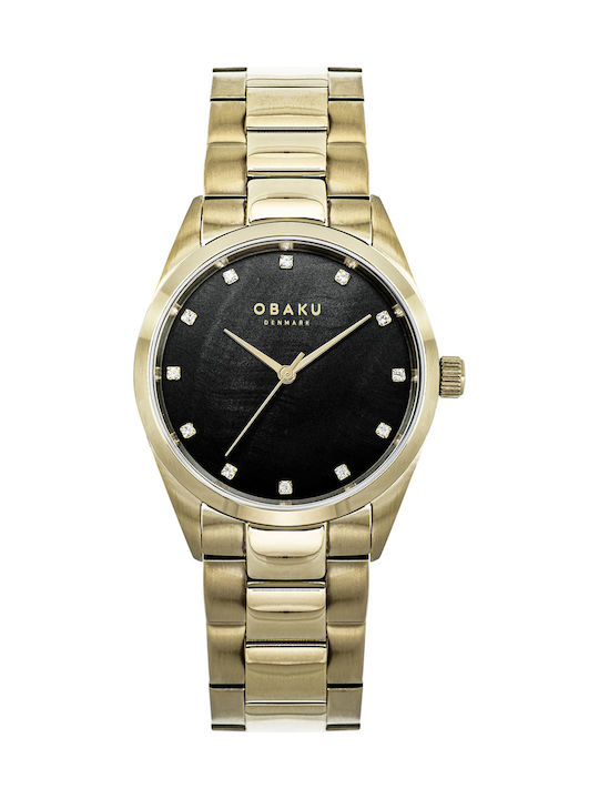 Obaku Chili Gatsby Damen Uhr mit Gold Metallarm...