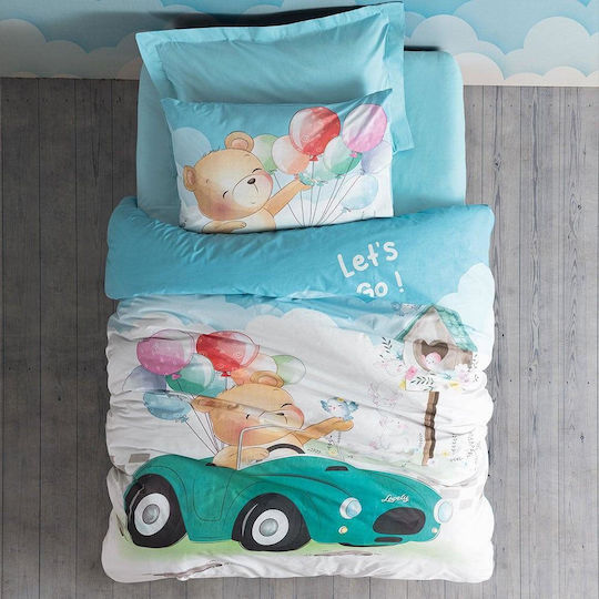 Madi Single Set Lets Go Blue 170x240cm Kids Sheets Madi Single Set Lets Go Blue 170x240cm Kids Sheets