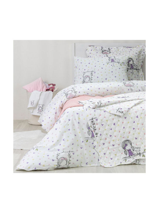 Borea Set Kids Quilt Single with Pillowcase Swing White 160x220cm