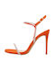 Gianna Kazakou Women's Sandals Spiegel with Strass Orange with Thin High Heel AG7991.9050103.K-247