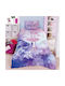 Beauty Home Kids Duvet Set Single with Pillowcase Fairy Tale Art Purple 160x240cm