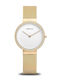 Bering Time Damenuhr 31 mm mit Batterie, Gold