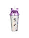 Tpster Glass made of Plastic Grey/Purple with straw 380ml