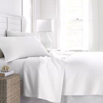 Lino Home Linosa Hotel Sheet White Queen Size 220x270cm Cotton & Polyester 1pcs