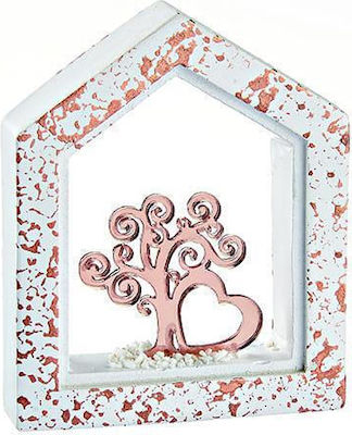 CERAMIC WHITE PINK-GOLD TREE OF LIFE 9X2.5X11Y