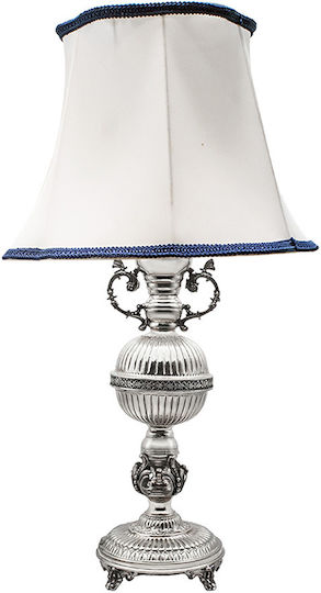Savvas Design Tischlampe für Fassung E14 mit Weiß Schirm und Basis