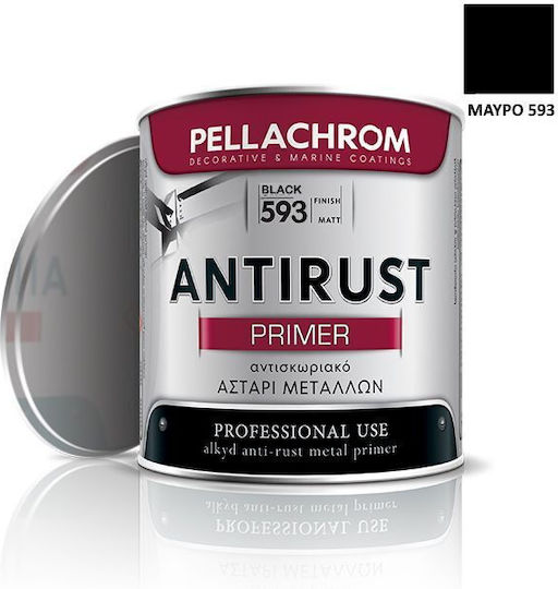 Pellachrom Antirust Αστάρι 593 Μαύρο Κατάλληλο για Μέταλλο 0.35lt