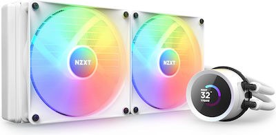 NZXT Kraken 280 RGB Υδρόψυξη Επεξεργαστή Διπλού Ανεμιστήρα 140mm για Socket AM4/AM5/1700/1200/115x Λευκή