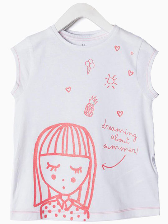 Children's Short Sleeve T-Shirt "Dreaming" White