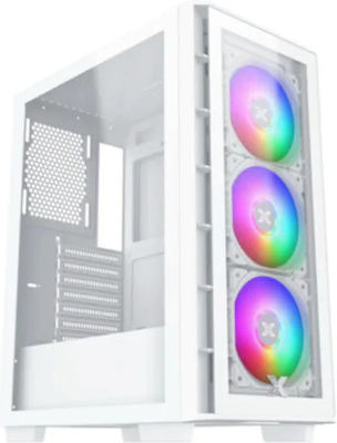 Xigmatek Elite One Gaming Midi Tower Computer Case with Window Panel and RGB Lighting White