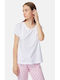 Minerva Summer Women's Cotton Pyjama Top White