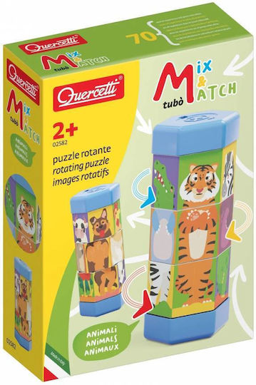 Quercetti Βρεφικό Παιχνίδι Tubo Mix & Match Rotating Animals για 24+ Μηνών