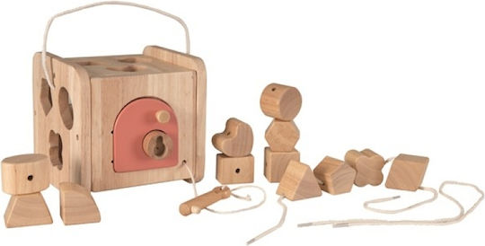 Egmont Shape Sorting Toy House Stacking Lace Up made of Wood for 3++ Months