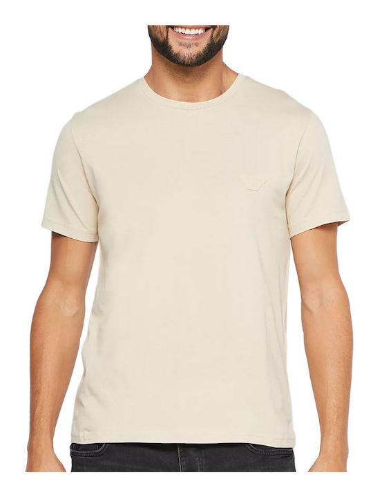 Armani Exchange T-shirt Bărbătesc cu Mânecă Scurtă Bej