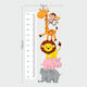 Caravelshop Kids Growth Height Chart Wall Sticker with Design Animals Ladder of Animals Multicolour 170cm