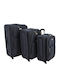 Ankor Fabric Black Suitcases Max Height 70cm With 2 Wheels Set 3pcs