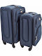Ankor Fabric Blue Suitcases Travel Max Height 60cm With 4 Wheels Set 2pcs
