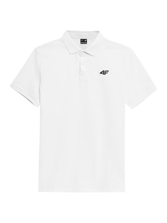 4F Men's Short Sleeve Blouse Polo White