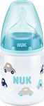 Nuk Plastic Bottle First Choice Anti-Colic with Silicone Nipple for 0-6 months Light blue Cars 150ml 1pcs