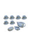 Tea Set with Cup Porcelain Multicolored 15pcs