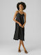 Vero Moda Καλοκαιρινό Mini Κομπινεζόν Φόρεμα Μαύρο