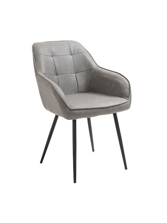 Dining Room Artificial Leather Chair Gray 61x58x84cm