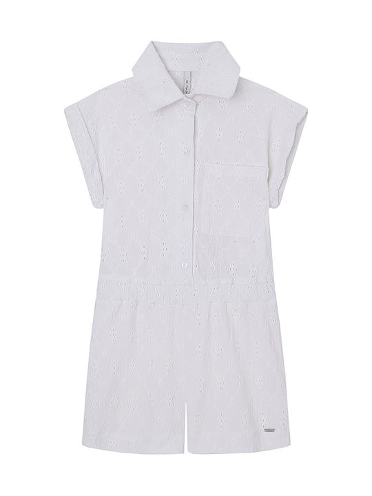 Kinderstoff-Overall-Shorts/Bermudas Geraldine Weiß