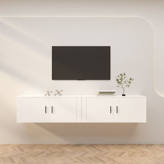 Έπιπλο Τηλεόρασης Λευκό Μ100xΠ34.5xΥ40cm