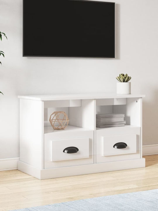 vidaXL TV Stand Glass White M80xP35xH50cm