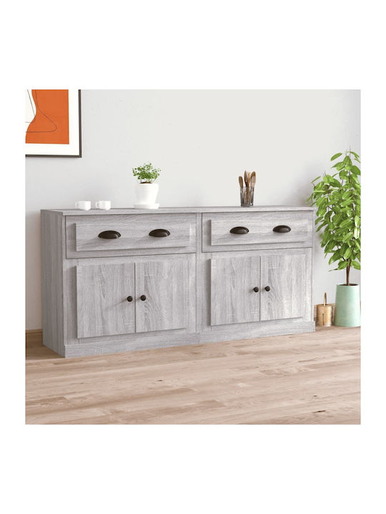 Sideboard Wooden with Drawers Gray 70x35.5x67.5cm