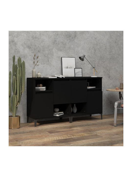 Wooden & Metallic Buffet Black L60xW35xH70cm