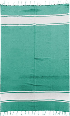 Summertiempo Intense Beach Towel Pareo Green with Fringes 180x90cm.