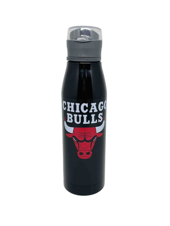 Back Me Up Chicago Bulls Αθλητικό Παγούρι Ανοξείδωτο 600ml Μαύρο